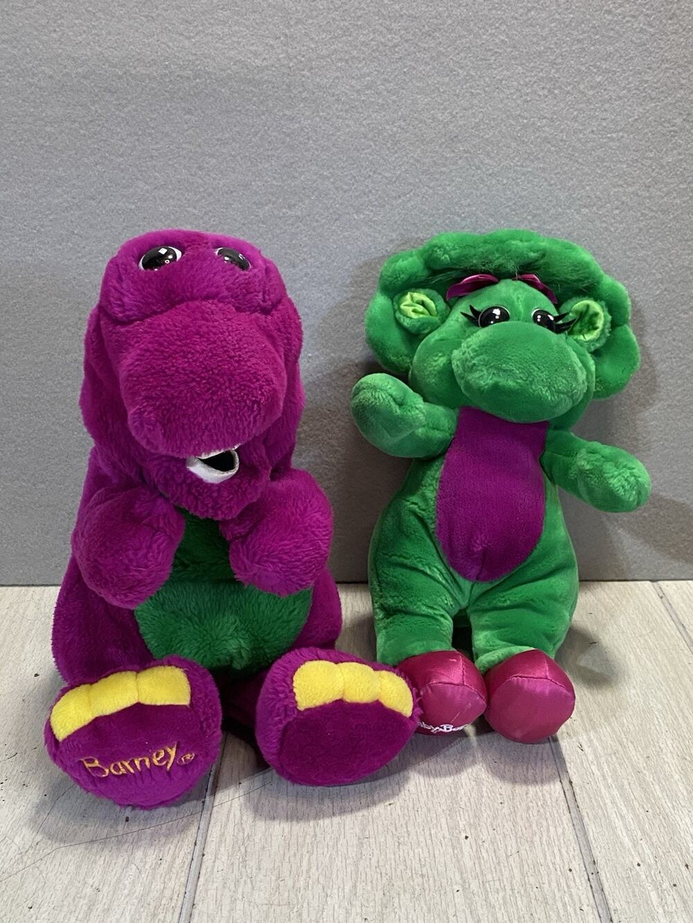 Vintage Barney The Purple Dinosaur Hand Puppet Lyons Group 1992 Plush & Baby Bop